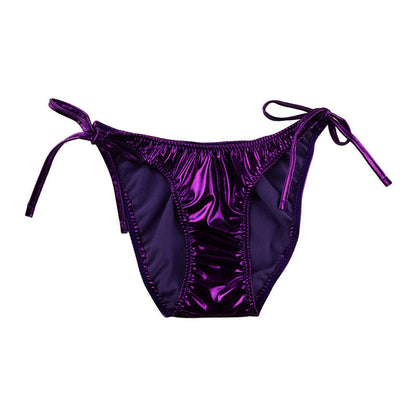 La-Pomme Metallic Fabric Side Ribbon Fullback Shorts 223004
