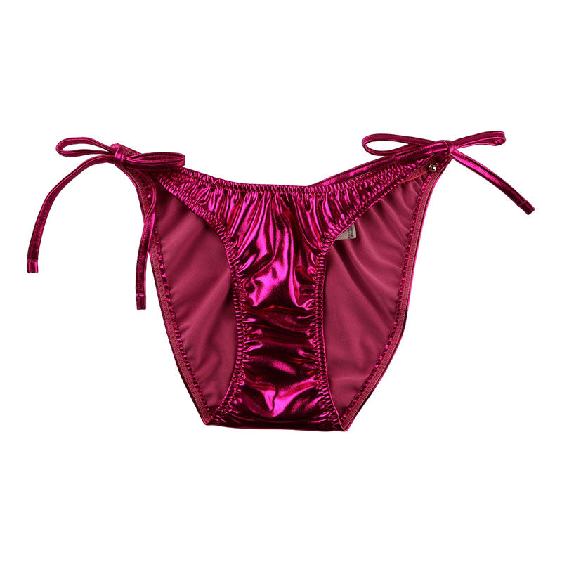 La-Pomme Metallic Fabric Side Ribbon Fullback Shorts 223004