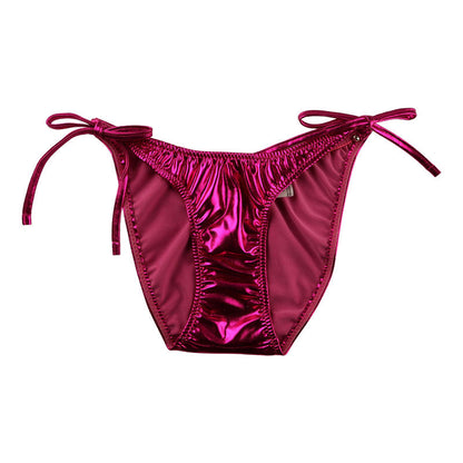 La-Pomme Metallic Fabric Side Ribbon Fullback Shorts 223004