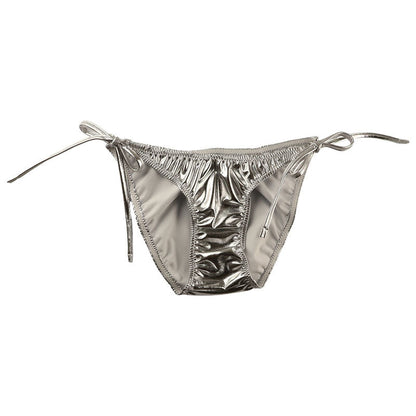 La-Pomme Metallic Fabric Side Ribbon Fullback Shorts 223004