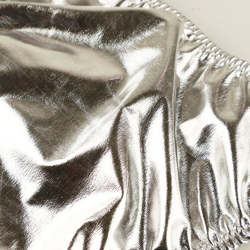 La-Pomme Metallic Fabric Side Ribbon Fullback Shorts 223004