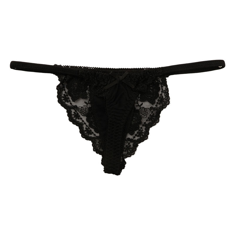 La-Pomme SSS Fabric T-Front Type Tulle Lace Micro Mini Half Back Shorts 319203