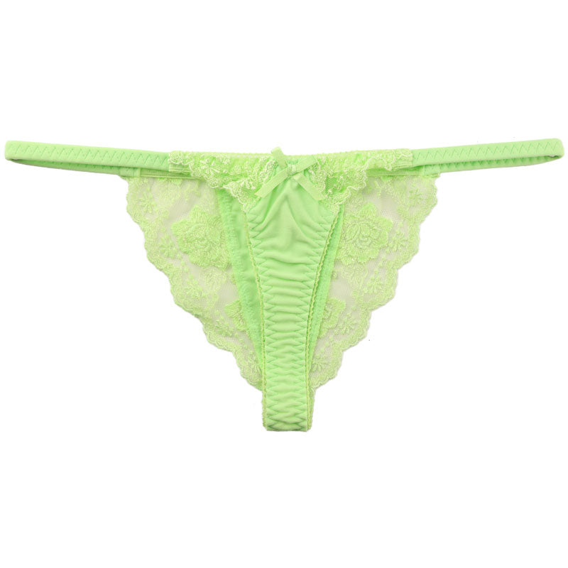 La-Pomme SSS Fabric T-Front Type Tulle Lace Micro Mini Half Back Shorts 319203