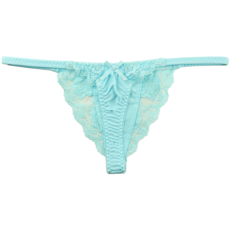 La-Pomme SSS Fabric T-Front Type Tulle Lace Micro Mini Half Back Shorts 319203