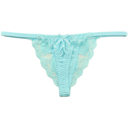 La-Pomme SSS Fabric T-Front Type Tulle Lace Micro Mini Half Back Shorts 319203