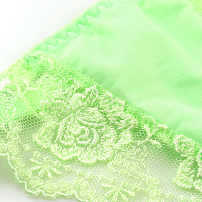 La-Pomme SSS Fabric T-Front Type Tulle Lace Micro Mini Half Back Shorts 319203