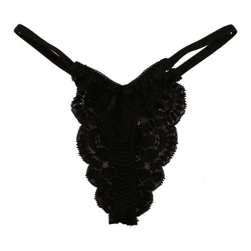 La-Pomme SSS fabric lace half back shorts 319209