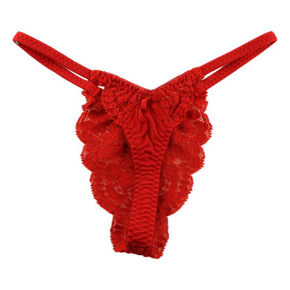 La-Pomme SSS fabric lace half back shorts 319209