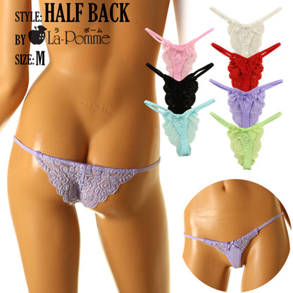 La-Pomme SSS fabric lace half back shorts 319209