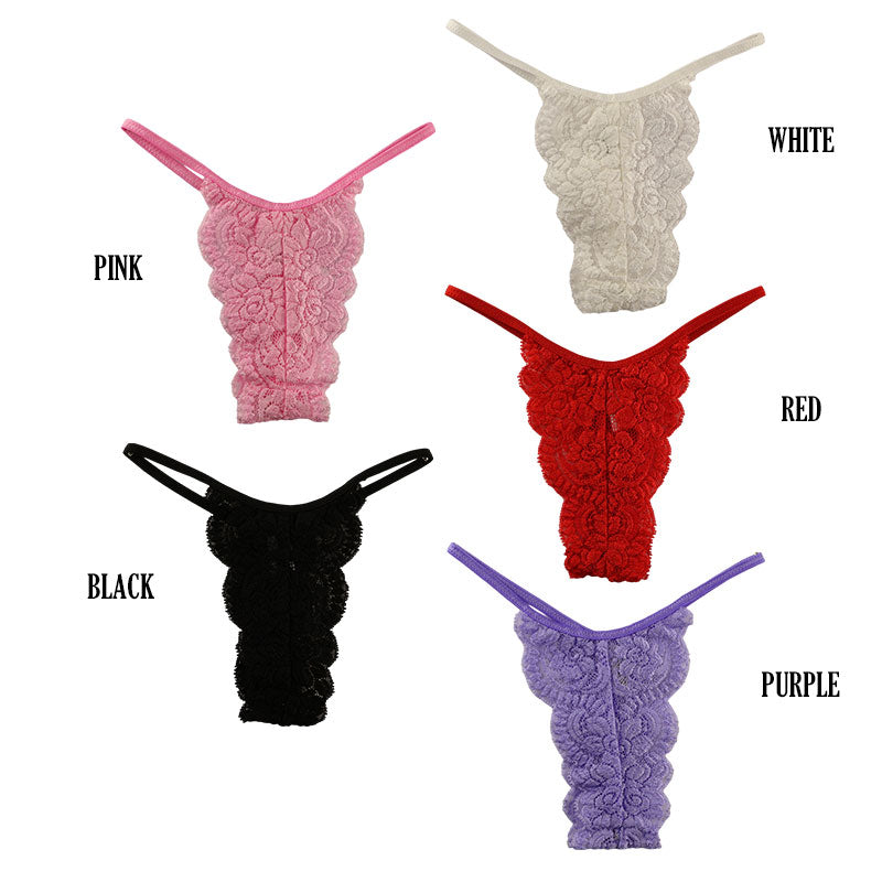 La Paume stretch lace feminine design T-back shorts 320095