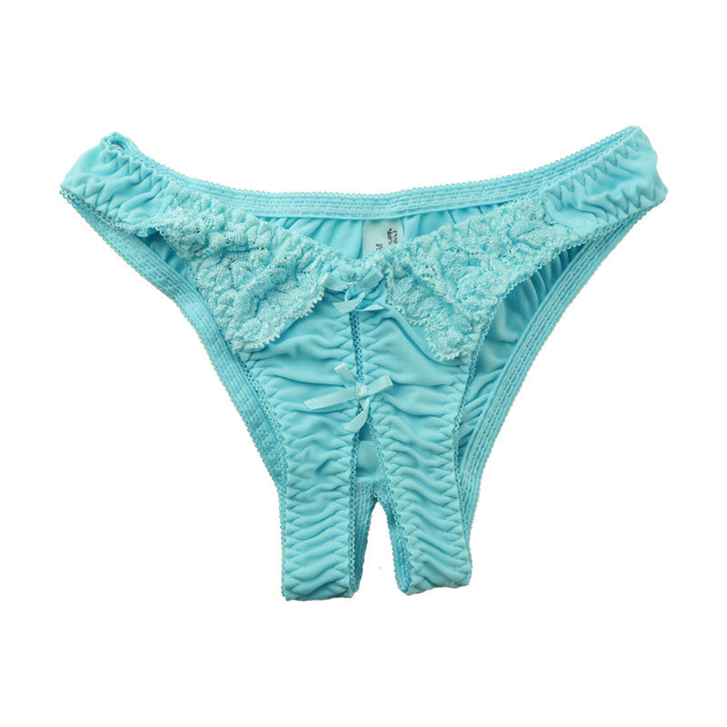 La-Pomme SSS Fabric Stretch Lace Open Crotch Half Back Shorts 322038