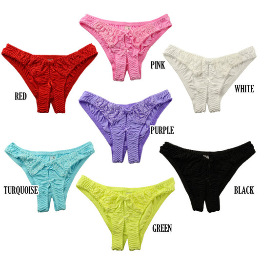 【OUTLET】ラ・ポーム SSS生地 ストレッチレース オープンクロッチ ハーフバックショーツ  322038