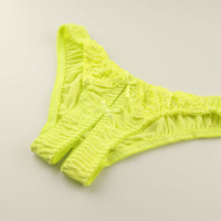 La-Pomme SSS Fabric Stretch Lace Open Crotch Half Back Shorts 322038