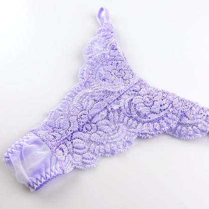 La-Pomme 20 Half Fabric Lace T-back Shorts 322046