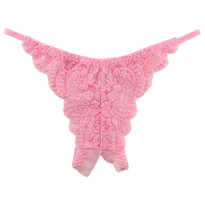 La-Pomme 20 Half Fabric Open Crotch T-Back Shorts 322052