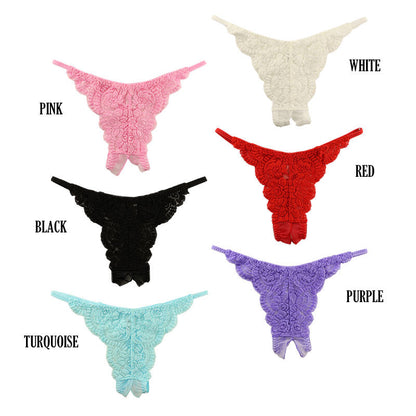 La-Pomme 20 Half Fabric Open Crotch T-Back Shorts 322052