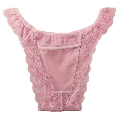 La-Pomme stretch lace mesh x glossy stretch fabric half back shorts 422033