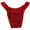 La-Pomme stretch lace mesh x glossy stretch fabric half back shorts 422033