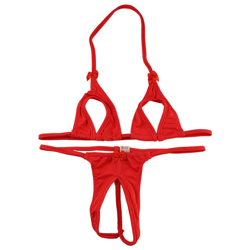 La-Pomme E6000 Fabric Open Micro Bikini Set 52612