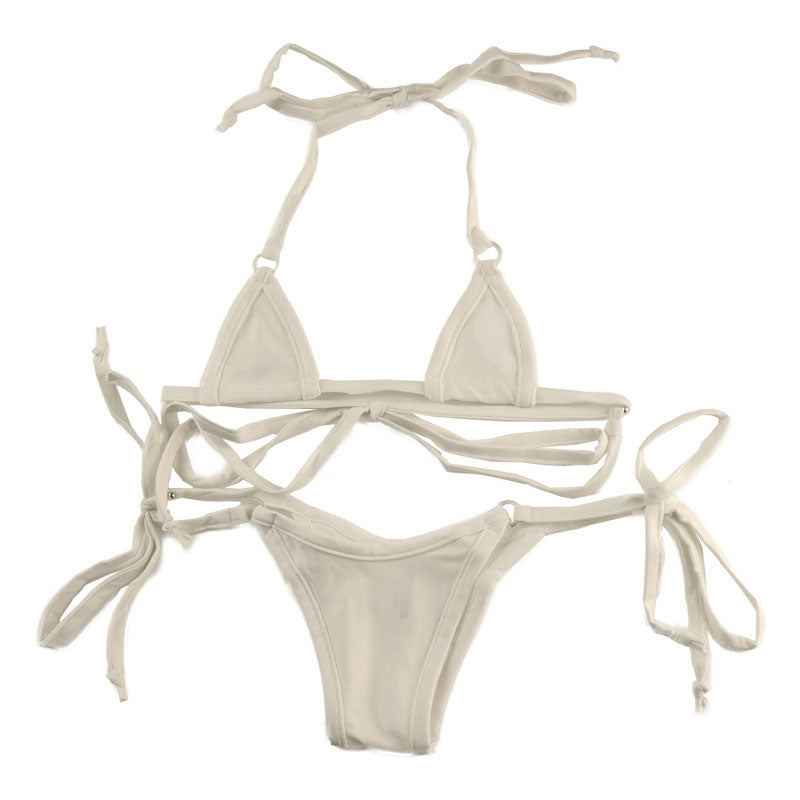 La Paume T2S fabric bra and shorts micro bikini set 530036