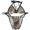 La-Pomme MFS Leopard Print Triangle Bra Half Back Shorts Top and Bottom Set Micro Bikini 535020