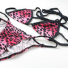 La-Pomme MFS Leopard Print Triangle Bra Half Back Shorts Top and Bottom Set Micro Bikini 535020