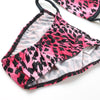 La-Pomme MFS Leopard Print Triangle Bra Half Back Shorts Top and Bottom Set Micro Bikini 535020