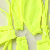La Paume T2S fabric bra and shorts micro bikini set 536015