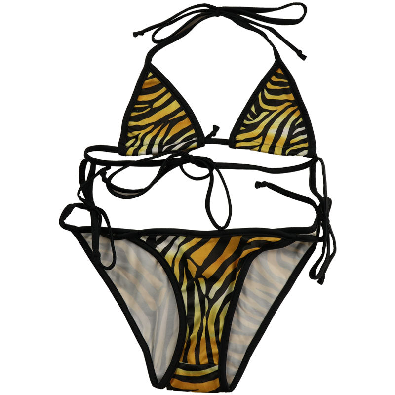 La Paume SLKS fabric animal print micro bikini set 540002