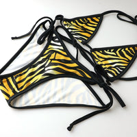 La-Pomme SLKS fabric animal print micro bikini set 540002