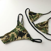La Paume SLKS fabric camouflage pattern micro bikini set 540006