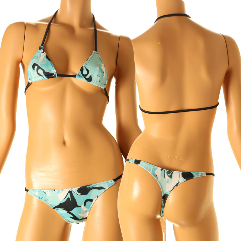 La Paume SLKS fabric camouflage pattern micro bikini set 540006