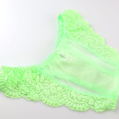 Unisex see-through material stretch lace tight design full back shorts 621052
