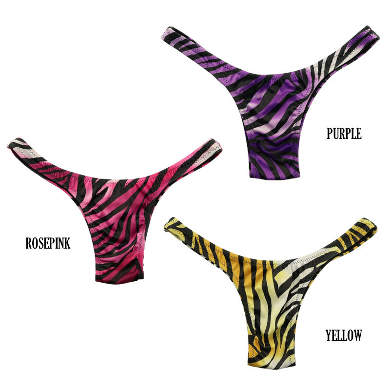 Unisex Zebra Pattern Animal Print SLKS Fabric No Hugging Low Rise Micro Mini Rio Back Shorts 723016