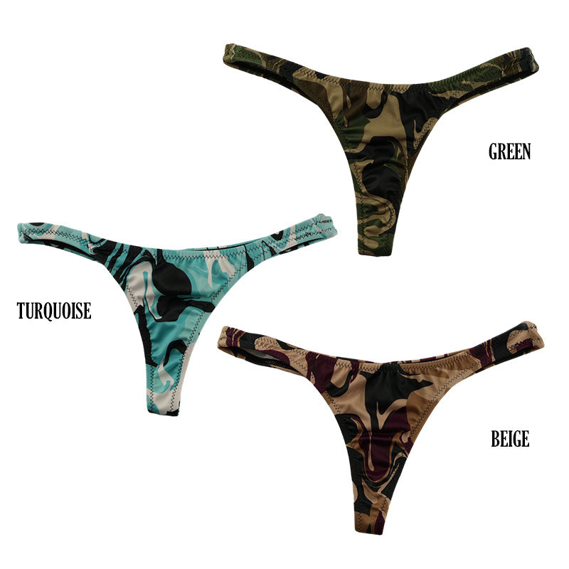 Unisex SLKS Fabric Camouflage Print T-Back Bikini 723022