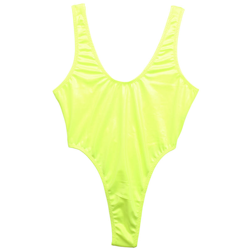 La-Pomme Super WET fabric high leg leotard 94354