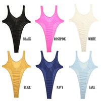 La-Pomme GUS fabric super high leg leotard 94357