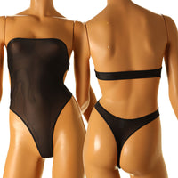 La-Pomme GUS fabric high leg tube top leotard 94362