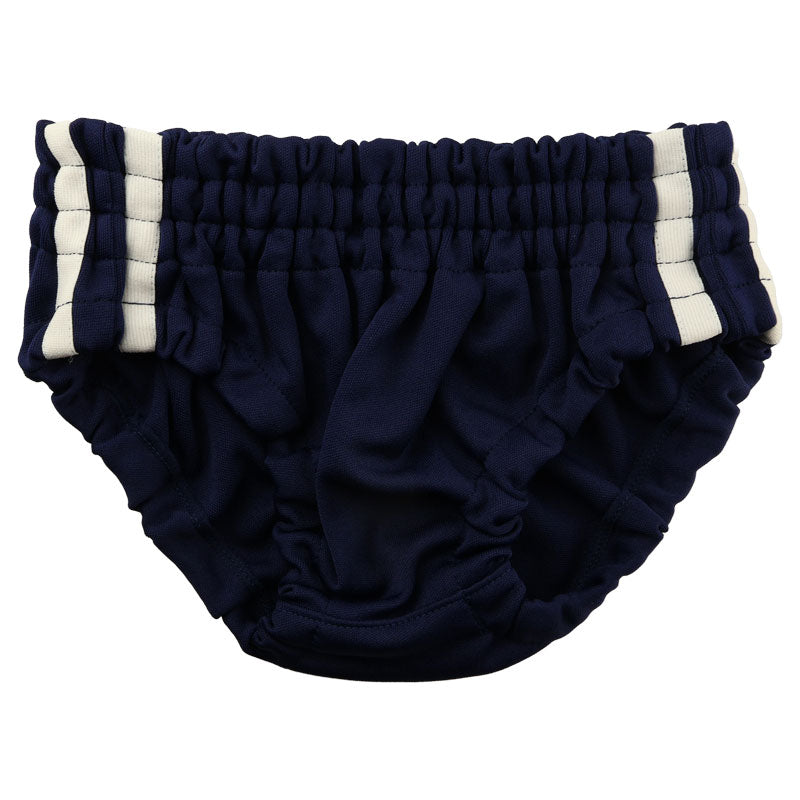 La-Pomme SMS fabric with side lines, shallow sports bloomer style full back, in-rubber type SB05